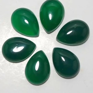 ลูกแพร์หินโอนิกซ์สีเขียวธรรมชาติ10มม. 12มม. ทรงแบนปรับเทียบทรงหลังเบี้ยราคาดีที่สุดจี้แหวนแท้ขายส่ง - Product Image 1