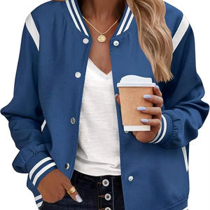 Chaqueta Universitaria Estilosa para Mujer, Chaqueta Bomber Casual de Béisbol, Ropa Exterior de Moda con Letras, Ropa Urbana Cómoda - Product Image 4