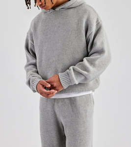 Conjunto Deportivo Personalizado de Marca con MOQ Bajo para Hombre, Sudadera con Capucha Extra Grande y Pantalones Jogger, Conjunto de 2 Piezas para Correr, Traje Deportivo - Product Image 5