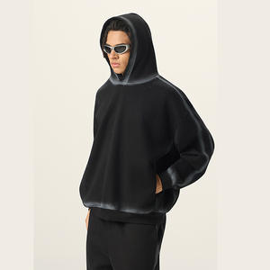 Survêtement pour homme en molleton lourd surdimensionné avec logo personnalisé, sweat-shirt à capuche et pantalon de survêtement en coton chaud délavé au soleil pour homme - Product Image 3