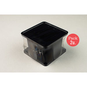 Porte-serviettes noir 20x20cm en polystyrène PS, lot de 2, B2B - Product Image 1