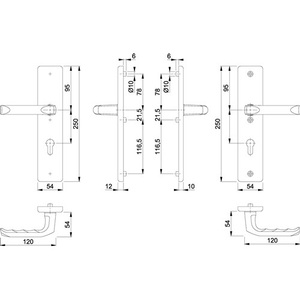 HOPPE Schutzgarnitur London 113/2221/2410 Aluminium F1 72 mm 41-46 mm <b>Storage</b> <b>Lockers</b> - Product Image 3