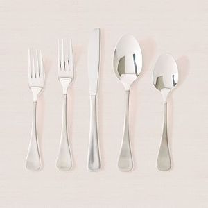 Juego de Cubiertos de acero inoxidable pulido moderno-Cubiertos de metal simples - Product Image 1