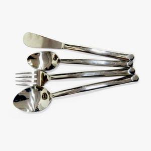 Juego de cubiertos de acero inoxidable de alta calidad de 5 piezas de plata ecológica Premium para fiestas - Product Image 4