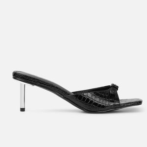 <span class=keywords><strong>Mules</strong></span> tendance en métal à talon bas et fin pour <span class=keywords><strong>femme</strong></span> – Collection été en promotion - Product Image 1