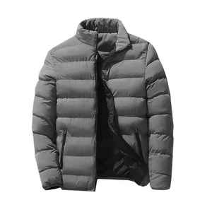 Trending Street New Padded Men Winter Safari Jacket Cremallera Warm Stand Collar Logotipo frontal Tallas grandes Servicio OEM personalizado - Product Image 3