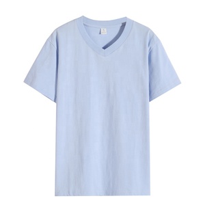 T-shirts unisexes décontractés d'été de haute qualité, 210 g/m², 100 % coton, coupe classique, col en V, t-shirts basiques unis, essentiels pour hommes - Product Image 5