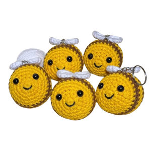 พวงกุญแจรูปสัตว์สีเหลือง3D พวงกุญแจรูปสัตว์โครเชต์ผึ้งงานแฮนด์เมดผลิตในเวียดนาม - Product Image 4
