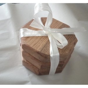 Posavasos en forma de hexágono de diseño real y de lujo, accesorios de cocina, posavasos de madera de bambú, posavasos de madera para bebidas - Product Image 1