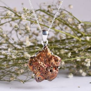 Colgante de espécimen de cobre de Gema Natural, de oro amarillo colgante de plata de ley 925, joyería hecha a mano - Product Image 4