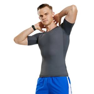 Cool Dry Sleeve Athletic Top T Workout T-Shirts Tees Hommes Demi-manches Compression Shirts Rash Guard - Product Image 2