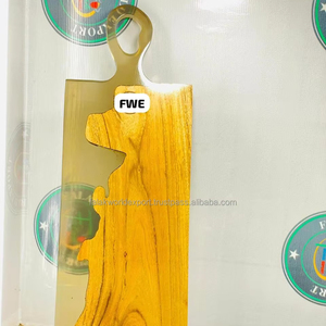 YINHAO alta calidad bajo MOQ 10 piezas Popular Blue Ocean Wave Acacia madera epoxi resina tablas de cortar resina tabla de cortar de FWE - Product Image 6