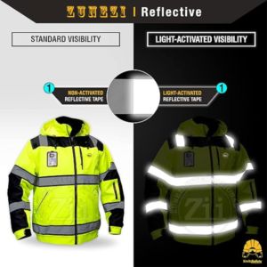 Chaqueta de Trabajo de Alta Visibilidad para Hombre, con Recubrimiento de PU 300D, para Invierno, Transpirable, ANSI Clase 1, EN ISO 20471 Clase 2 - Product Image 4