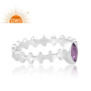 Bague en argent sterling avec améthyste naturelle, design fait main, fabricant de bijoux design personnalisé - Product Image 4