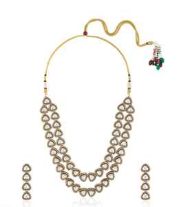 Conjunto de Collar Victoriano Chapado en Oro con Pedrería Kundan para Bodas, Fiestas, Compromisos y Aniversarios - Product Image 2