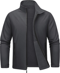 Veste de randonnée pour homme, fermeture éclair, softshell renforcé, impression de logo, vêtements d'extérieur rembourrés - Product Image 1