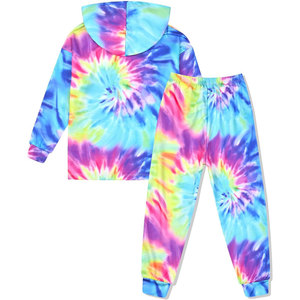 Ensemble de sweat à capuche tendance 100% coton tie-dye avec logo personnalisé imprimé Streetwear et mode décontractée prix de gros - Product Image 2