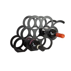 Meilleur prix de vente Casier à vin en métal Bouteilles Organisateur Support Support Casier à vin fini noir pour la maison Hôtel & Bar ware - Product Image 1