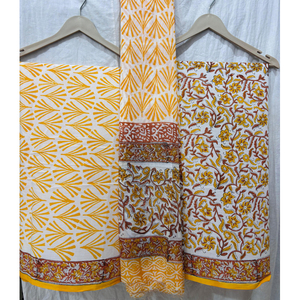 Women's Cotton Suit <b>Set</b> with Block Print and Dupatta Comfortable Traditional Wear - Product Image 1