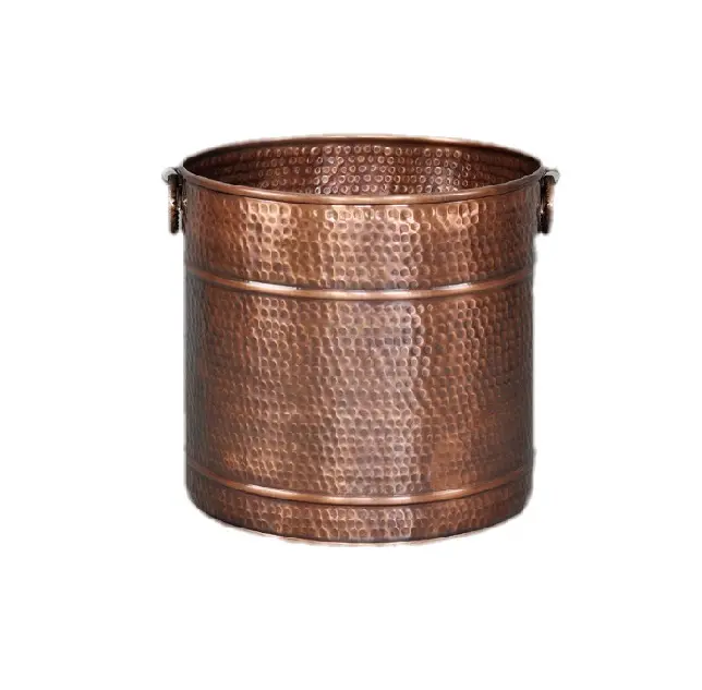 Metal garden Flower Pot in Copper antique Finished Hammered Design flower Planter in good price Direct from Manufacture