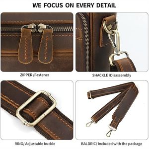 Nuevo bolso de oficina de cuero genuino para hombre de calidad profesional 2025, bolsos de cuero con logotipo personalizado OEM de cuero de negocios de alta calidad - Product Image 4