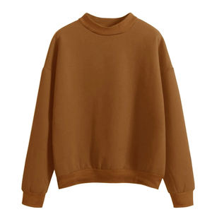 เสื้อสเวตเชิ้ตผู้หญิงทรงโอเวอร์ไซส์ คอเต่า ผ้าฟลีซ ผ้าฝ้าย ลวดลายเรียบ  สำหรับฤดูหนาว สไตล์สตรีทแวร์  พร้อมบริการ OEM สำหรับโลโก้ด้านหน้า - Product Image 6