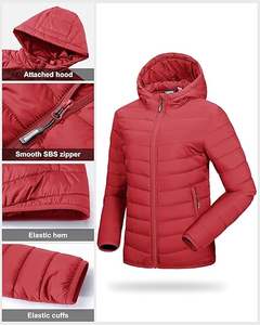 Chaqueta plegable de Invierno para mujer, abrigo acolchado con capucha resistente al agua, chaqueta acolchada ligera para Senderismo y viajes al aire libre - Product Image 6