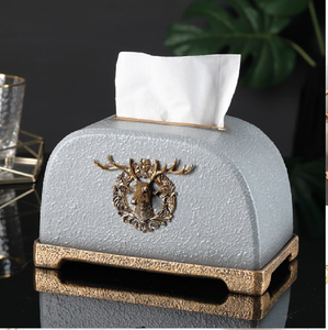 Ornate antique gold <b>metal</b> tissue box holder and <b>waste</b> <b>bin</b> set, vintage design. Available at wholesale price. - Product Image 6