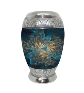 Urnas de cremación para adultos de primera calidad Textura de nudo de madera Acabado colorido de aluminio para bolsa de terciopelo sin memoriales incluida - Product Image 3