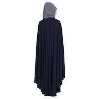 Abaya Maxi de Luxe Personnalisée Style Turc à Manches Longues et Col en V pour Femmes Adultes, Usage Quotidien, en Polyester/Lin Respirant Extensible dans les Quatre Sens