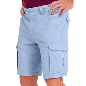 Venta caliente Ice Blue Cotton Cargo Shorts Regular-Fit Relaxed Designed Casual Summer Cargo Shorts para hombres - Product Image 1