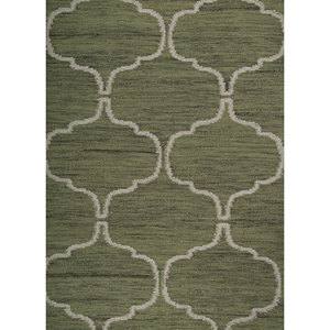 พรมอินดัสบาร์ คลาสสิค กรีน แฟลตวีฟ วูล วิสโคส สำหรับบ้าน รุ่น ADWV-13013 สำหรับวัยรุ่น รูปทรงสี่เหลี่ยมผืนผ้า ลายทางเดิน หนา 10 มม. สำหรับห้องนั่งเล่น - Product Image 3