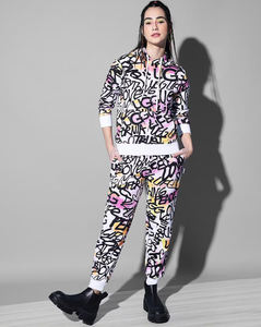 OEM de dos piezas transpirable a prueba de viento ropa deportiva para damas sublimación impresa Jogger invierno Sudadera con capucha pantalones de chándal conjunto de impresión - Product Image 4