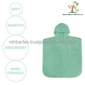 Poncho con capucha de rizo de algodón de alta calidad para niños, suave, cómodo, tamaño personalizado y varios colores para niños y niñas, uso en la playa - Product Image 4