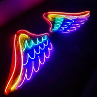 Ailes d'ange personnalisées, néon LED, décoration de fête de mariage, lumière néon