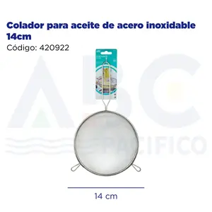 Ustensile de passoire à huile en acier inoxydable de 14cm pour une utilisation pratique dans la cuisine - Product Image 2