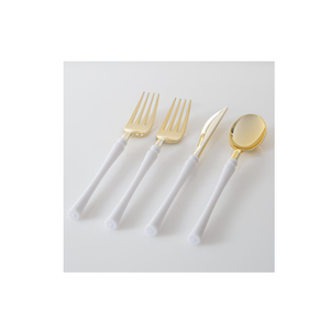 Vente en gros de couverts en or Set de couverts avec poignée pvd blanc Miroir en vrac en or pour fête de mariage et restaurant - Product Image 5