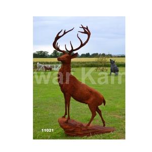 Haute qualité robuste argent aluminium cerf jardin Sculpture Sculpture décorative pour la maison jardin cour décor - Product Image 5