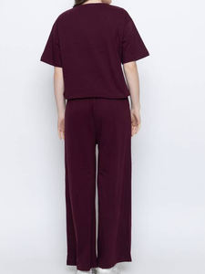 Ropa deportiva, camisetas, chándal para mujer, camiseta de gran tamaño con hombros caídos, conjunto de pantalones, ropa de calle, camiseta, trajes de chándal - Product Image 2