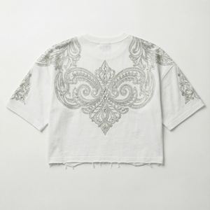 Women's Luxury Cotton Crop Top Custom Rhinestone 3D Print Contrast Detail Loose <b>Streetwear</b> <b>Y2K</b> Fashion Breathable Eco-Friendly - Product Image 5