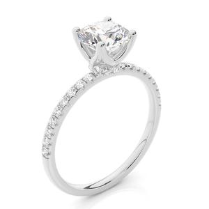 Belle bague de fiançailles vintage pour femme, ensemble élégant et fin à broches, taille ronde, diamants cultivés en laboratoire - Product Image 2