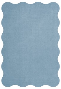 พรมขนสัตว์สีฟ้าอ่อนลายหอยเชลล์ทันสมัย ทอมือแบบตัดขน ป้องกันการลื่น ขนปานกลาง เป็นมิตรกับสิ่งแวดล้อม และสัตว์เลี้ยง เหมาะสำหรับห้องนั่งเล่น - Product Image 4