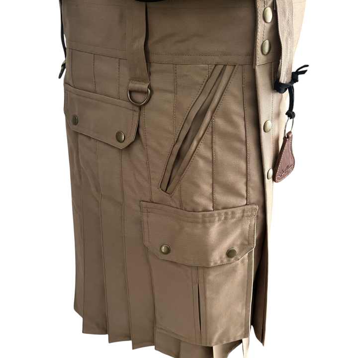6 POCKETS Men's 290 Gsm Twill Cotton Fabric Utility Kilt Black Cargo Trouser Style All Models Apparel