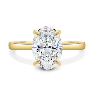 Bague de fiançailles ovale 2,60 carats en diamant de laboratoire, halo caché, style cathédrale, couleur EF, clarté VS, or 10k/14k/18k/platine, IGI - Product Image 5