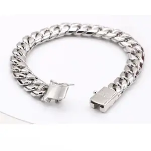 Solid 925 Sterling Silver Mens Miami Cuban Link Chain Bracelet