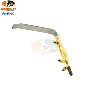 Rétracteur de sein Jackbilly à double extrémité dentée 22 x 55 mm 31 cm plaqué or certifié CE en acier inoxydable manuel classe I en plastique - Product Image 4