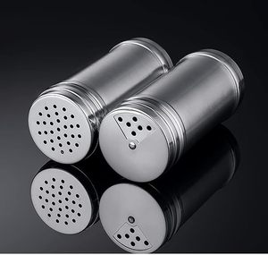 Stainless Steel Salt & Pepper Shakers Set with Adjustable Pour Settings | Ideal for Restaurants, Catering & Bulk Kitchen Supply - Product Image 1