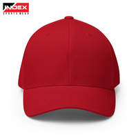 Gorra de Béisbol Roja de 6 Paneles INDEX SPORTSWEAR, Unisex, de Algodón, Color Sólido, Ajustable, para Adultos
