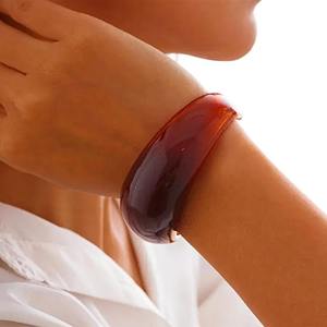 UJBOX 4-Piece Brown <b>Cream</b> Marble Acrylic Resin Custom Design High Quality Bracelet Bangle <b>Set</b> Stackable Jewelry Lightweight - Product Image 5