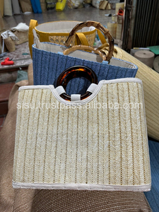 Sacs à main de créateur en osier tissé décontracté en rotin jonc de mer grande capacité sacs à main d'été plage Bali sac de paille dame voyage Bi - Product Image 4